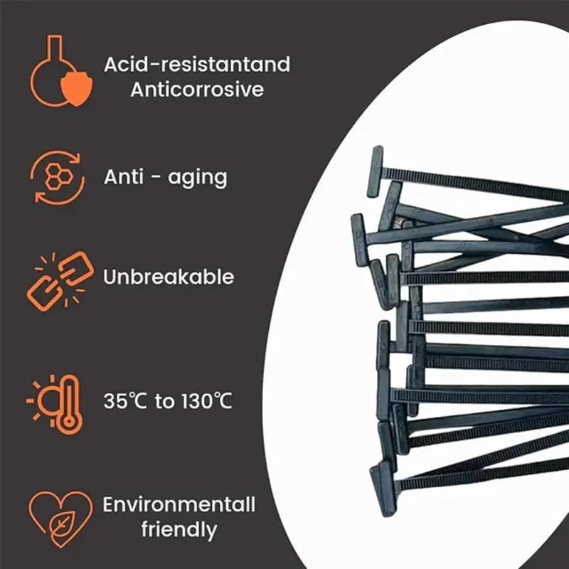 50Pcs Heavy-Duty Nylon Cable Ties – Self-Locking, Multipurpose, Perfect for Car & Home Organization