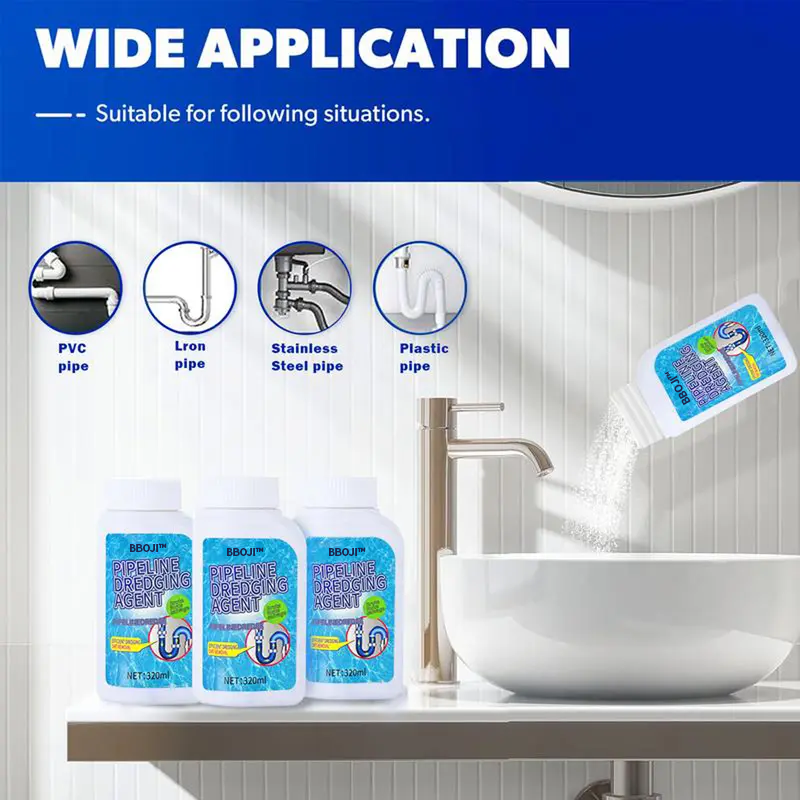 BBOJI™ Upgrade Pipe Dredging Agent for Kitchen and Toilet Pipelines,Dissolves 200+ Blockages and Kills 99% of Bacteria.