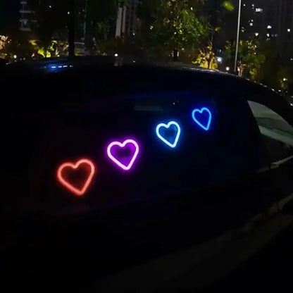 DIYSTAR™ Solar Heart Neon Light – Transform Your Car with Love, Light & Eco Power