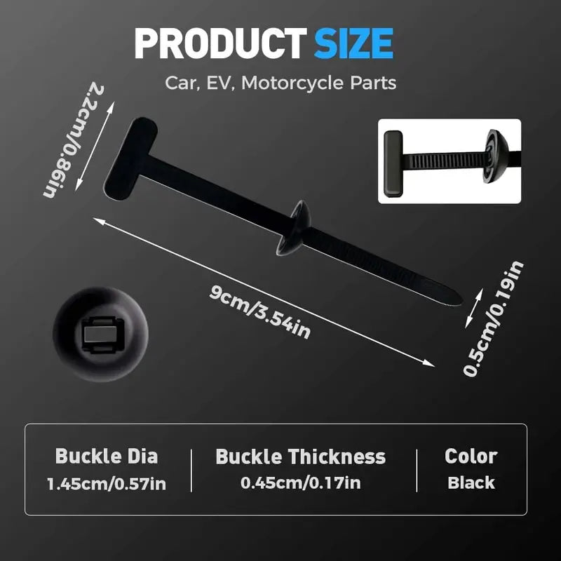 50Pcs Heavy-Duty Nylon Cable Ties – Self-Locking, Multipurpose, Perfect for Car & Home Organization