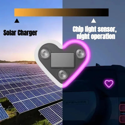 DIYSTAR™ Solar Heart Neon Light – Transform Your Car with Love, Light & Eco Power
