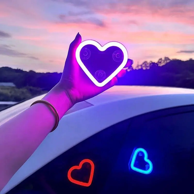 DIYSTAR™ Solar Heart Neon Light – Transform Your Car with Love, Light & Eco Power